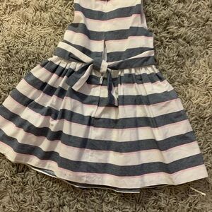 Bonnie Baby Striped Dress - Gray, Pink, White